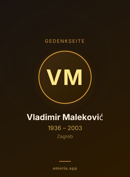 Gedenkportrait von Vladimir Maleković