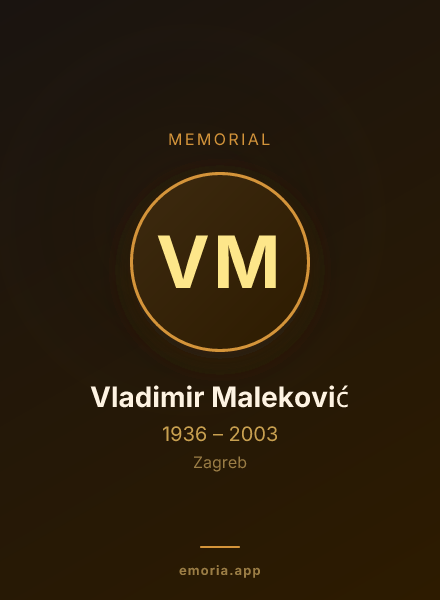 Memorial portrait of Vladimir Maleković