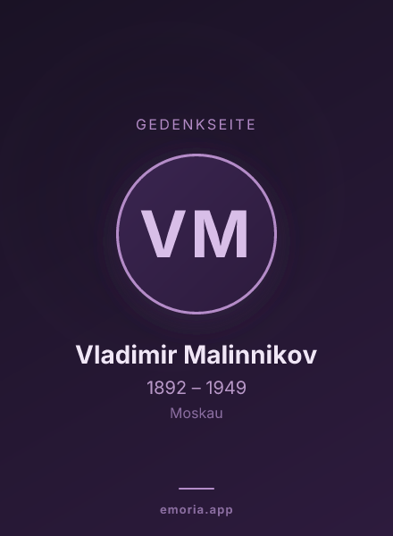 Gedenkportrait von Vladimir Malinnikov