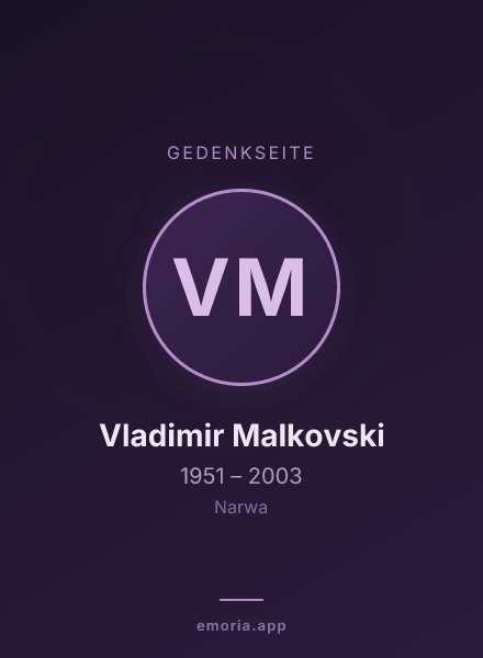 Gedenkportrait von Vladimir Malkovski