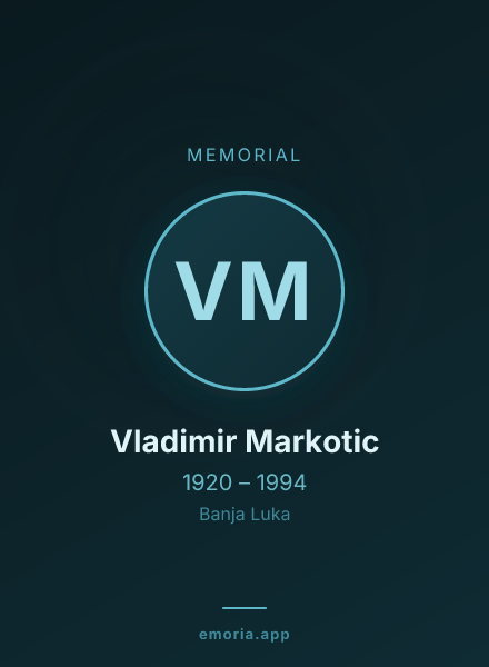 Memorial portrait of Vladimir Markotic