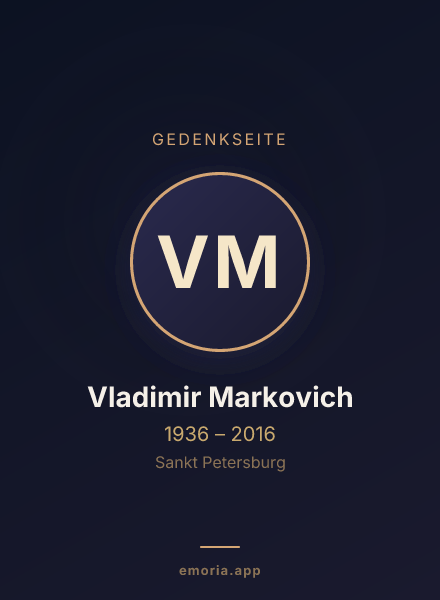 Gedenkportrait von Vladimir Markovich