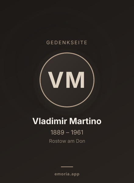 Gedenkportrait von Vladimir Martino