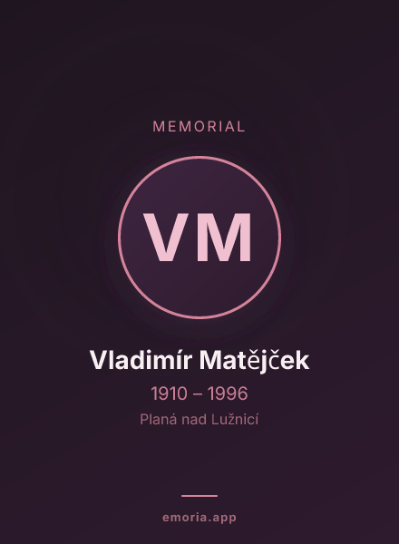 Memorial portrait of Vladimír Matějček
