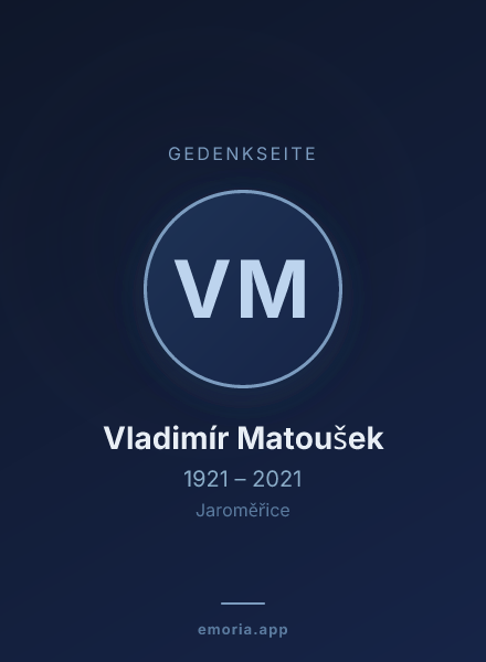 Gedenkportrait von Vladimír Matoušek