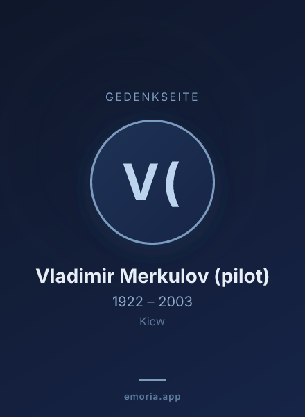 Gedenkportrait von Vladimir Merkulov (pilot)