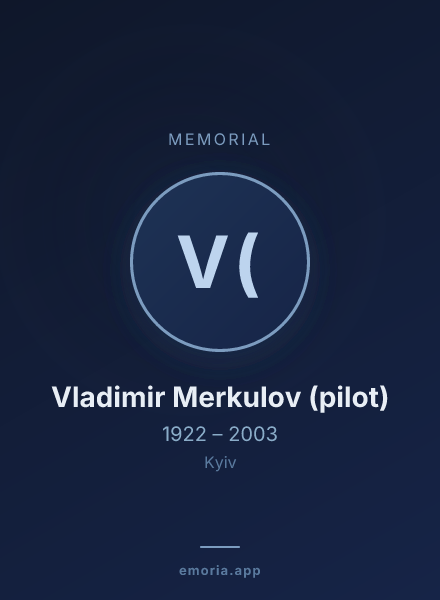 Memorial portrait of Vladimir Merkulov (pilot)