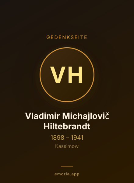 Gedenkportrait von Vladimir Michajlovič Hiltebrandt