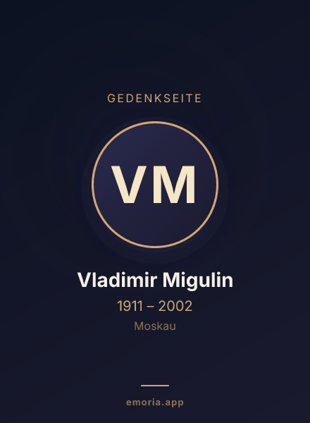 Gedenkportrait von Vladimir Migulin
