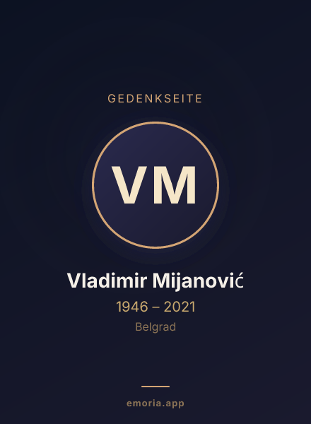 Gedenkportrait von Vladimir Mijanović