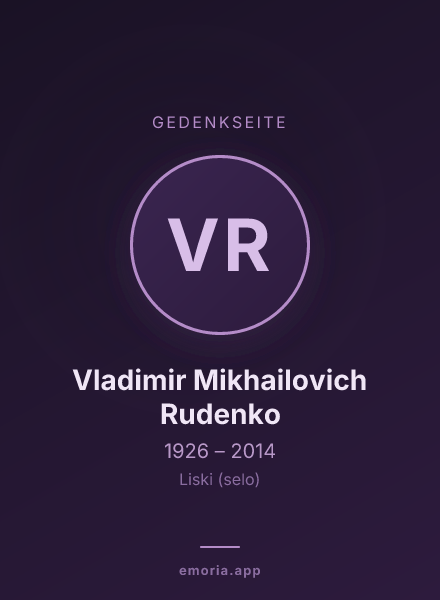Gedenkportrait von Vladimir Mikhailovich Rudenko