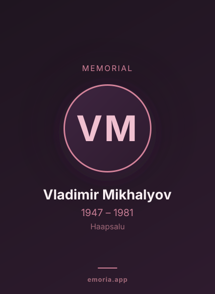 Memorial portrait of Vladimir Mikhalyov