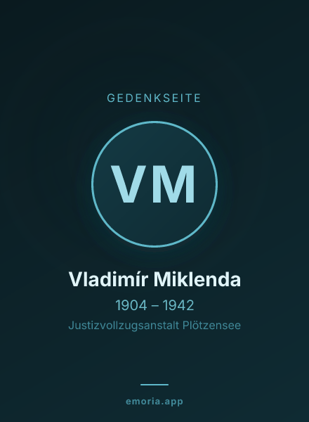 Gedenkportrait von Vladimír Miklenda