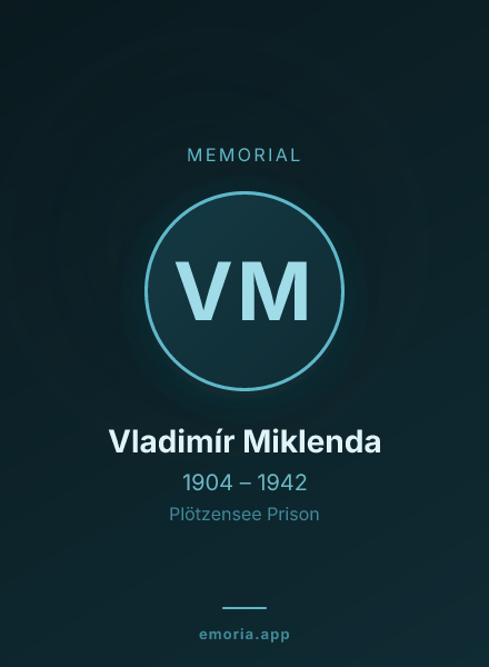 Memorial portrait of Vladimír Miklenda