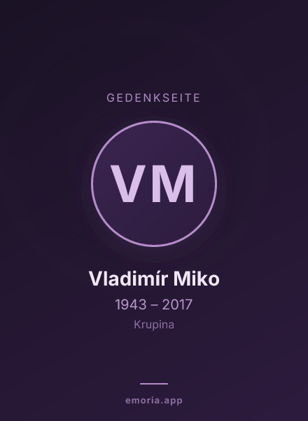 Gedenkportrait von Vladimír Miko
