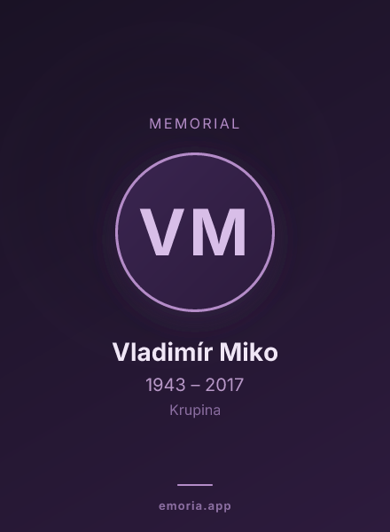Memorial portrait of Vladimír Miko