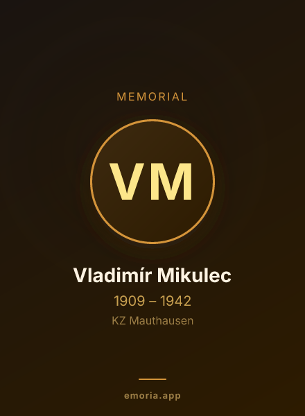 Memorial portrait of Vladimír Mikulec