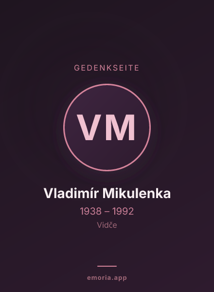 Gedenkportrait von Vladimír Mikulenka