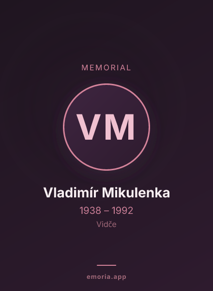 Memorial portrait of Vladimír Mikulenka