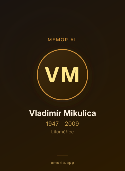 Memorial portrait of Vladimír Mikulica