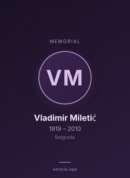 Memorial portrait of Vladimir Miletić