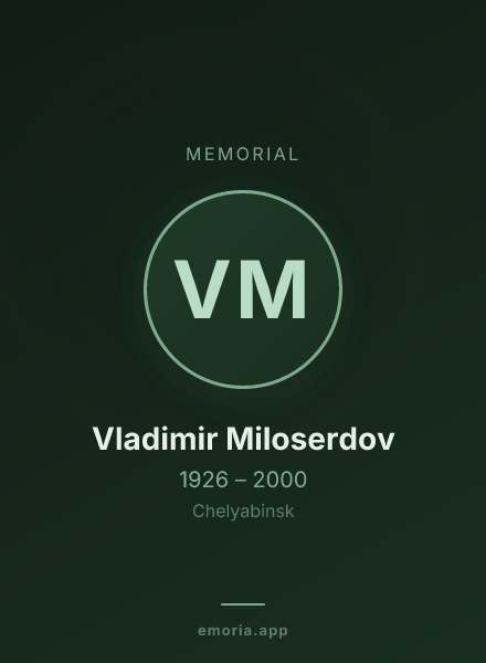 Memorial portrait of Vladimir Miloserdov