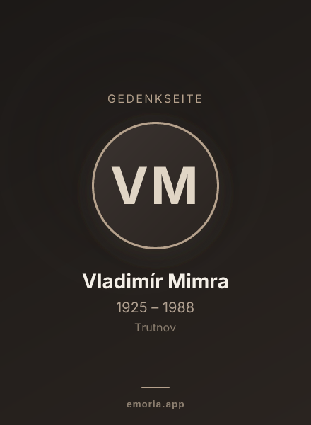 Gedenkportrait von Vladimír Mimra