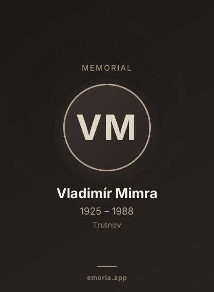 Memorial portrait of Vladimír Mimra