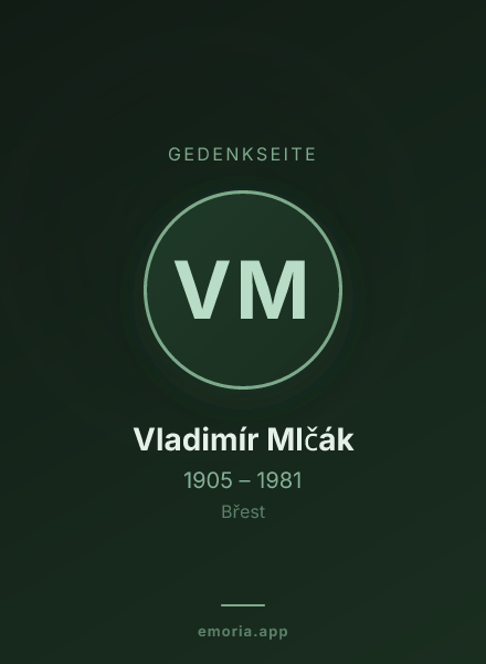 Gedenkportrait von Vladimír Mlčák