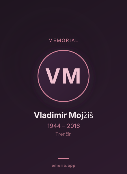 Memorial portrait of Vladimír Mojžíš