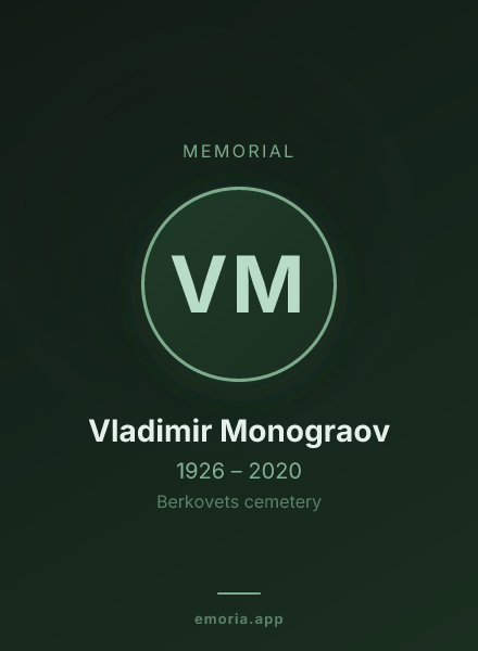 Memorial portrait of Vladimir Monograov