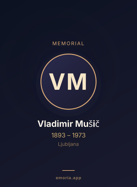 Memorial portrait of Vladimir Mušič