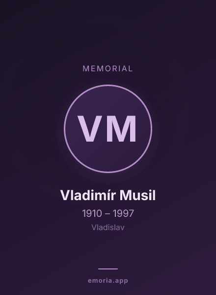 Memorial portrait of Vladimír Musil