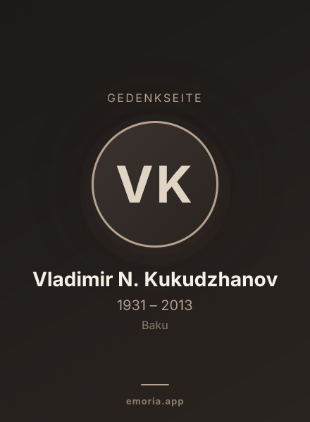 Gedenkportrait von Vladimir N. Kukudzhanov