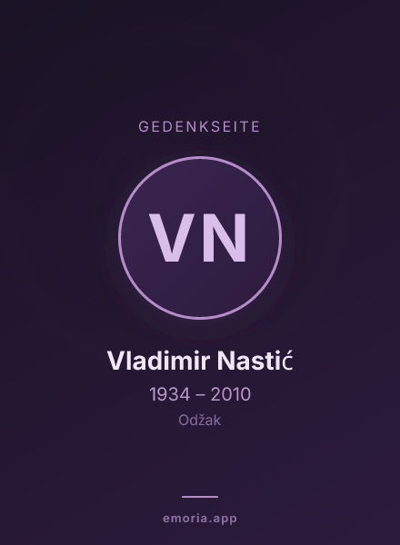 Gedenkportrait von Vladimir Nastić