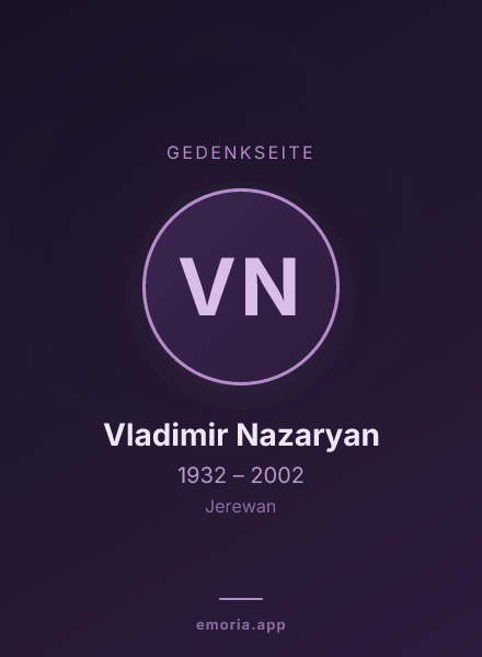 Gedenkportrait von Vladimir Nazaryan