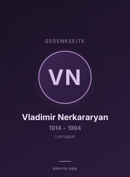 Gedenkportrait von Vladimir Nerkararyan