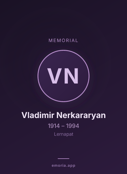 Memorial portrait of Vladimir Nerkararyan