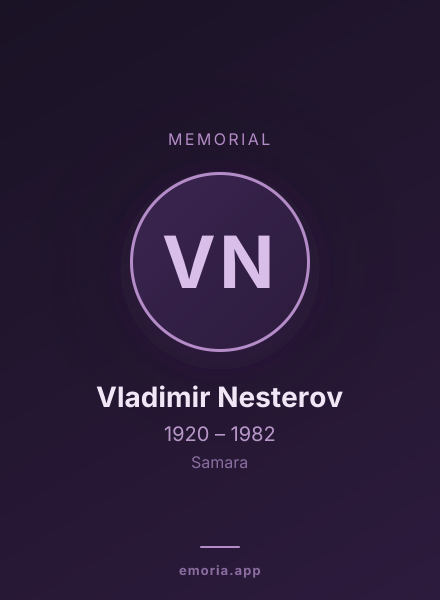 Memorial portrait of Vladimir Nesterov