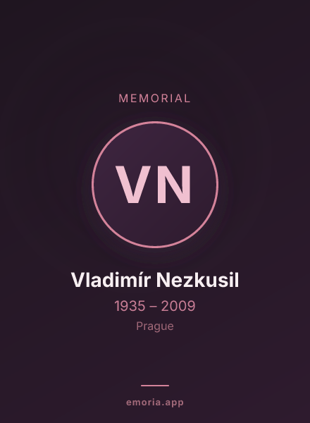 Memorial portrait of Vladimír Nezkusil