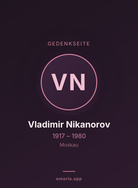 Gedenkportrait von Vladimir Nikanorov