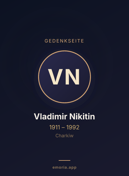Gedenkportrait von Vladimir Nikitin