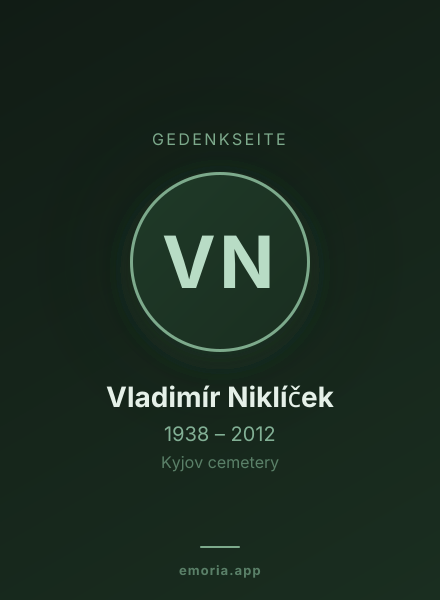 Gedenkportrait von Vladimír Niklíček