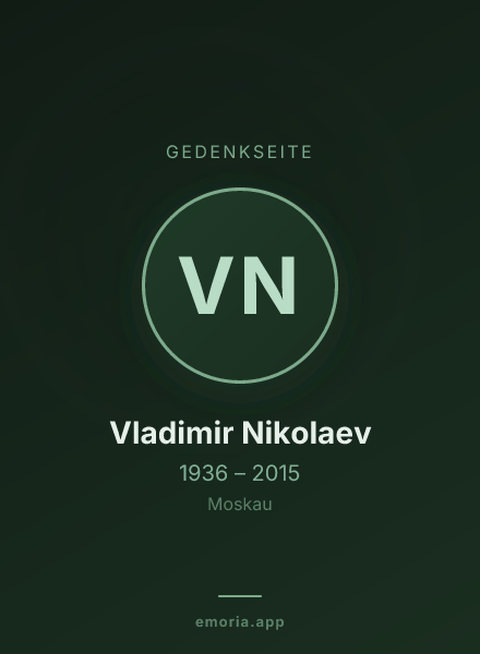 Gedenkportrait von Vladimir Nikolaev