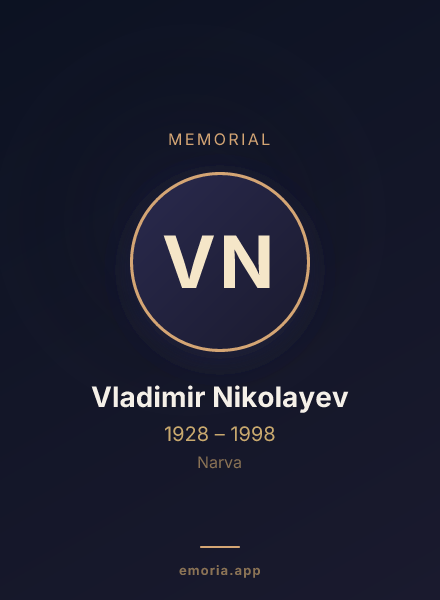 Memorial portrait of Vladimir Nikolayev