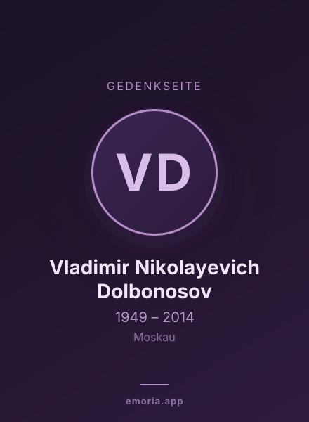 Gedenkportrait von Vladimir Nikolayevich Dolbonosov