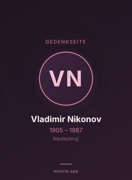 Gedenkportrait von Vladimir Nikonov