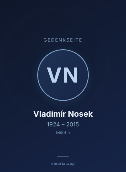 Gedenkportrait von Vladimír Nosek