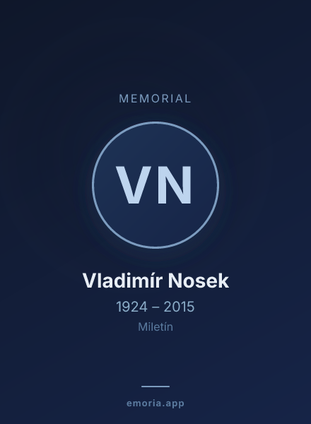 Memorial portrait of Vladimír Nosek
