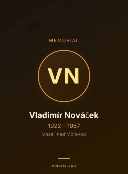 Memorial portrait of Vladimír Nováček